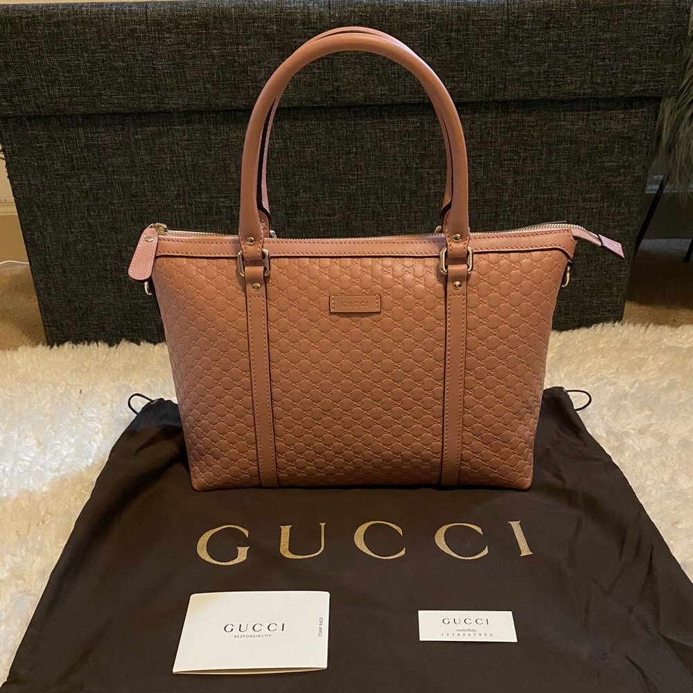 New Authentic Gucci Microguccissima pink leather